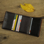 Trifold Leather Wallet, Leather Minimalist Wallet, Dark Brown Wallet, Personalize Leather Wallet, Gift For Him, Gift For Her, Birthday Gift