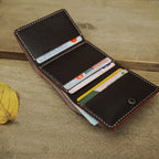 Trifold Leather Wallet, Leather Minimalist Wallet, Dark Brown Wallet, Personalize Leather Wallet, Gift For Him, Gift For Her, Birthday Gift