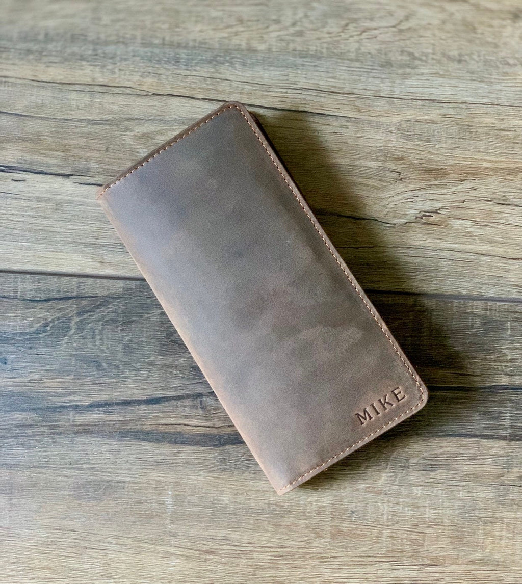 Personalized Full Grain Leather Wallet: Slim Bifold, Groomsmen Gift