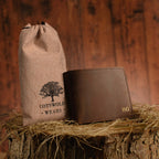 Personalised Genuine Leather Bifold Wallet — Embossed Men's Wallet