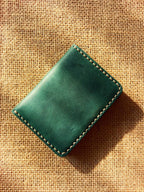 Handmade Leather Bifold Wallet: Personalized Front Pocket Card Holder
