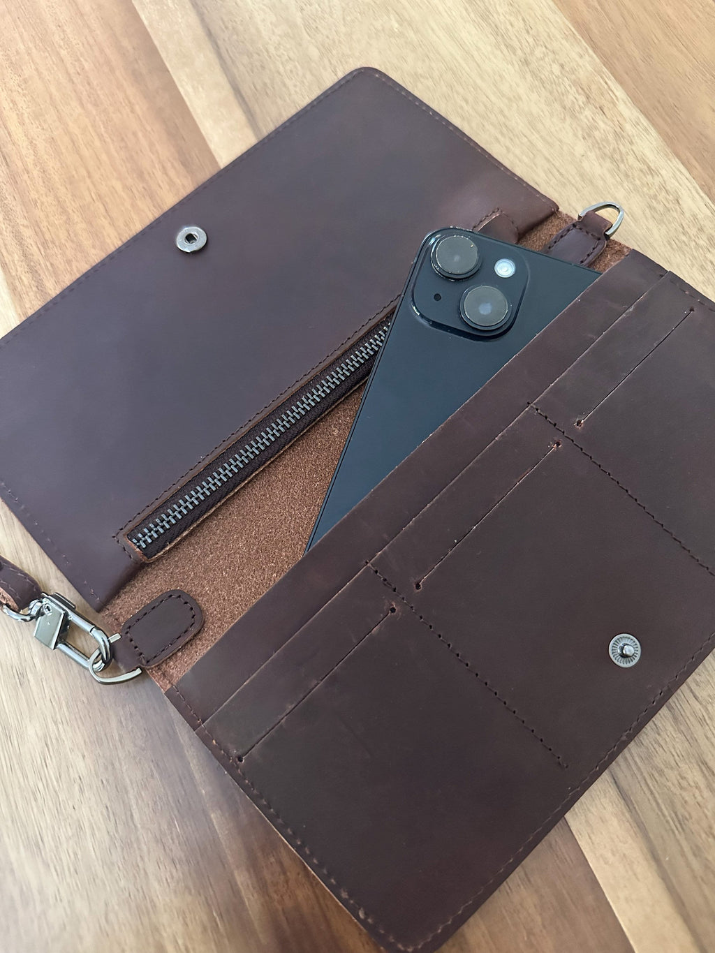 Personalized Super Slim Leather Wallet, Handmade Full Grain Women Wallet, Christmas Gift