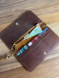 Personalized Super Slim Leather Wallet, Handmade Full Grain Women's Wallet, Christmas Gift