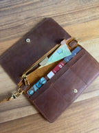 Personalized Super Slim Leather Wallet, Handmade Full Grain Women's Wallet, Christmas Gift