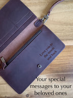Personalized Super Slim Leather Wallet, Handmade Full Grain Women Wallet, Christmas Gift