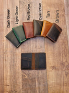 Handmade Leather Bifold Wallet: Personalized Front Pocket Card Holder