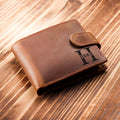 Engraved Genuine Leather Wallet — Personalized Groomsmen Boyfriend Gift
