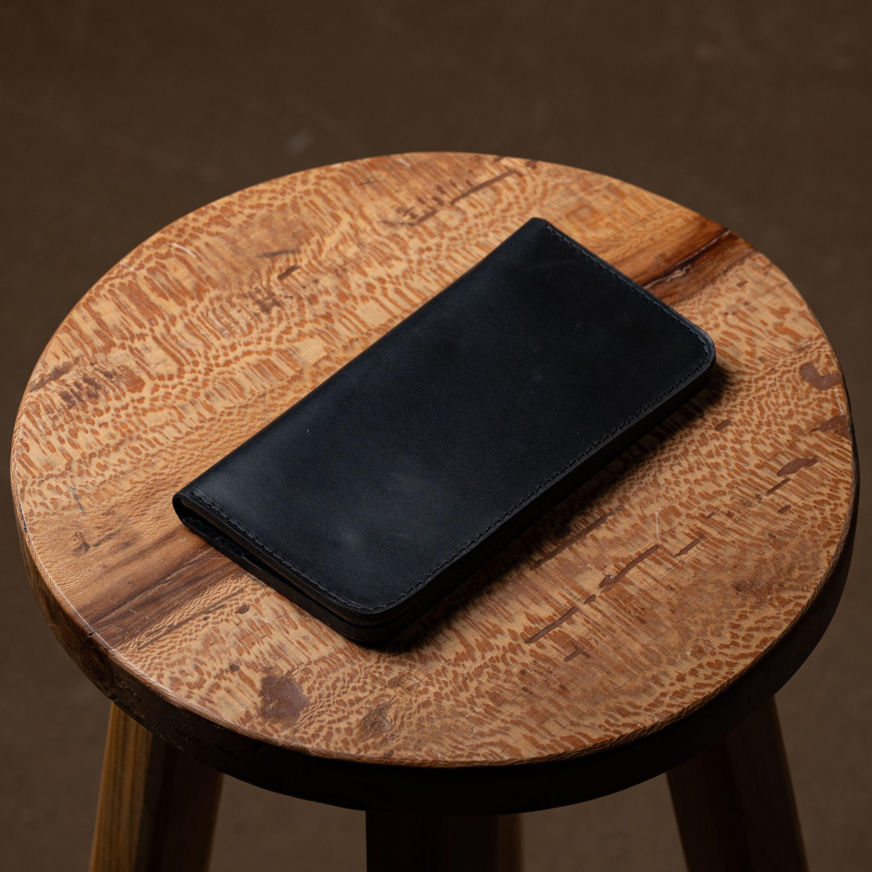 Handmade Leather Wallet Purse: Billfold Phone Case, Card Holder
