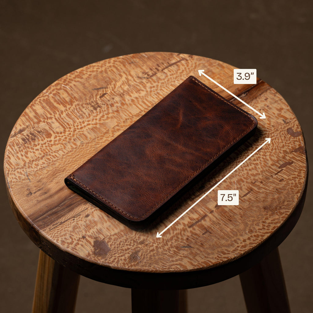 Handmade Leather Wallet Purse: Billfold Phone Case, Card Holder
