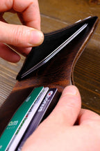 Handmade Leather Bifold Wallet – Slim Minimalist Card Case, Personalized Gift