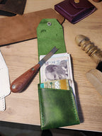 Handmade Genuine Leather Cash Wallet For Men - Minimalist Front Pocket Wallet - Personalized Anniversary Gift For Him - Full Grain Leather