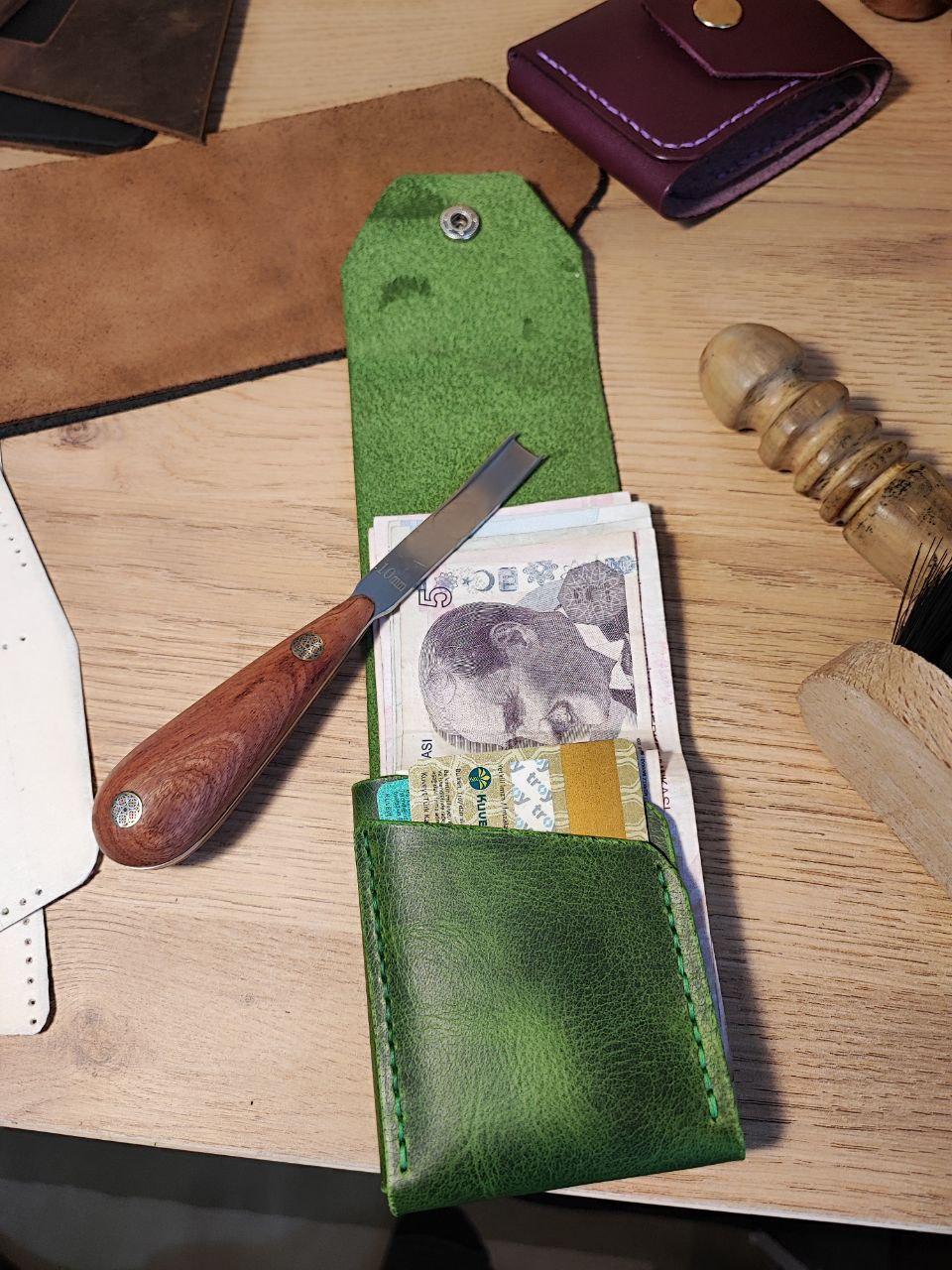 Handmade Genuine Leather Cash Wallet For Men - Minimalist Front Pocket Wallet - Personalized Anniversary Gift For Him - Full Grain Leather
