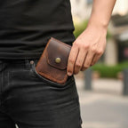 Handmade Genuine Leather Cash Wallet For Men - Minimalist Front Pocket Wallet - Personalized Anniversary Gift For Him - Full Grain Leather