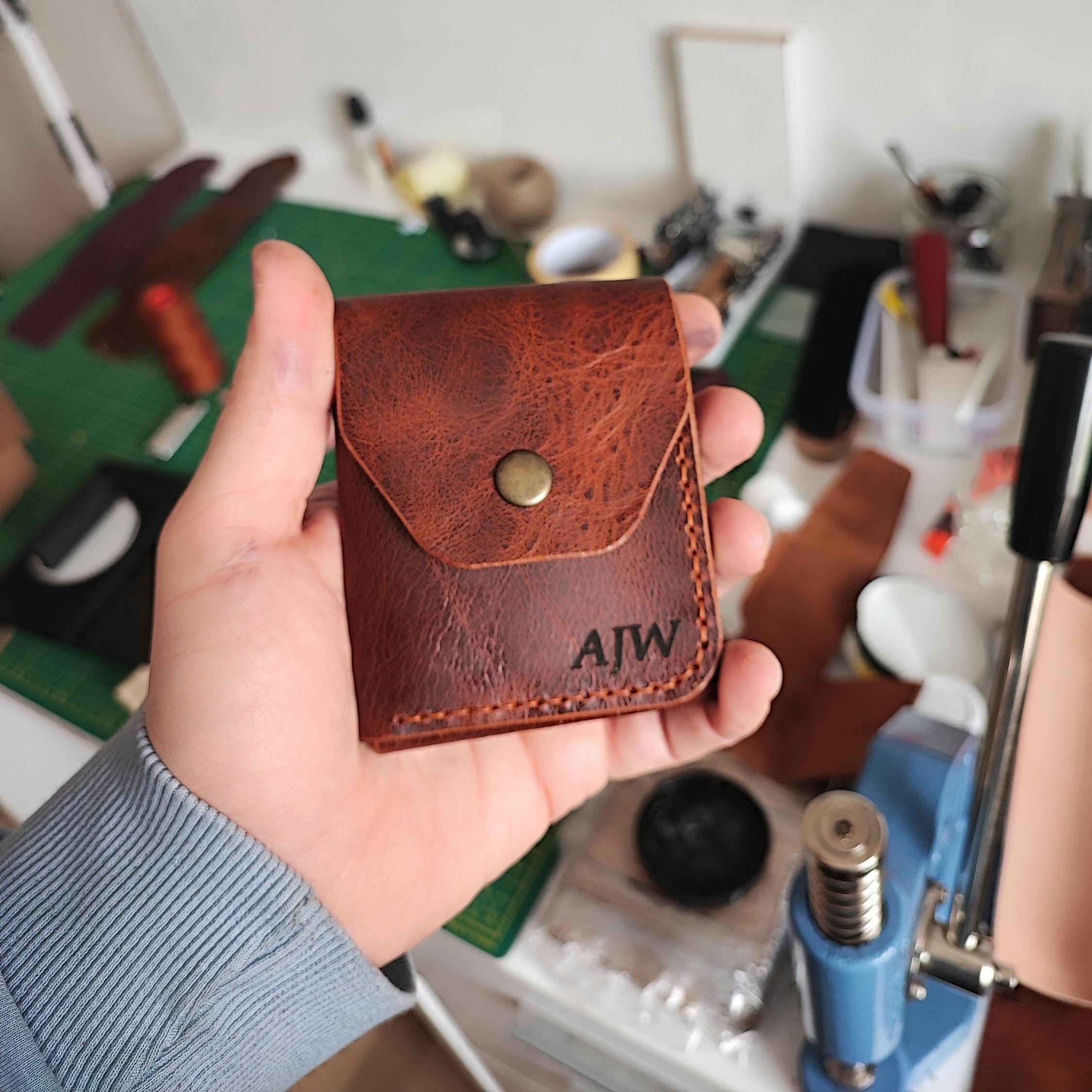 Handmade Genuine Leather Cash Wallet For Men - Minimalist Front Pocket Wallet - Personalized Anniversary Gift For Him - Full Grain Leather