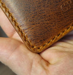 Handmade Genuine Leather Cash Wallet For Men - Minimalist Front Pocket Wallet - Personalized Anniversary Gift For Him - Full Grain Leather
