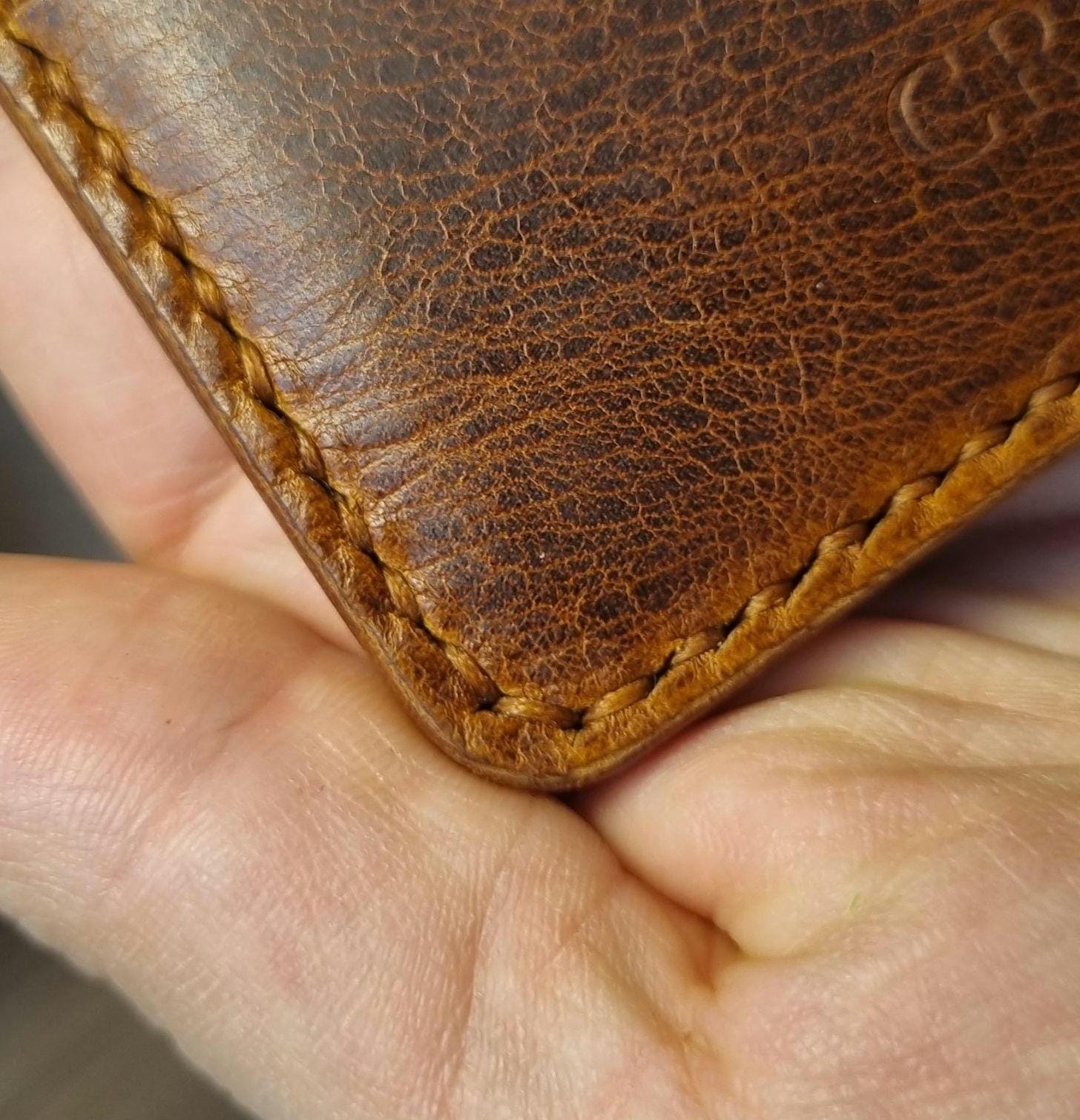 Handmade Genuine Leather Cash Wallet For Men - Minimalist Front Pocket Wallet - Personalized Anniversary Gift For Him - Full Grain Leather