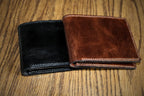 Slim Bifold Wallet Full Grain Pull-up Leather Hand-stitched Leather Wallet