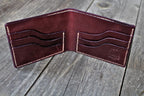 Slim Bifold Wallet Full Grain Pull-up Leather Hand-stitched Leather Wallet